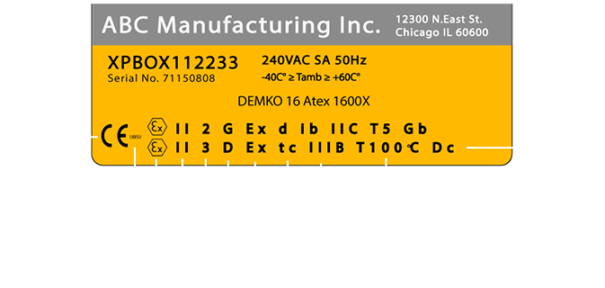 ATEX IECEx intrinsic product marking